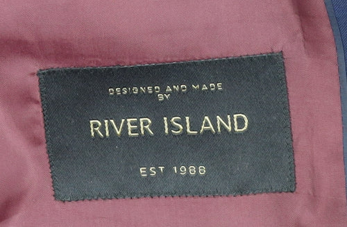 River Island Men's Blue Blazer 38R Casual Notch Lapel