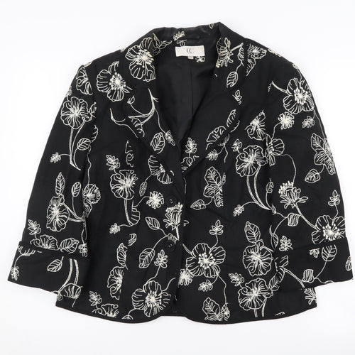 CC Women's Black Floral Blazer Size 14