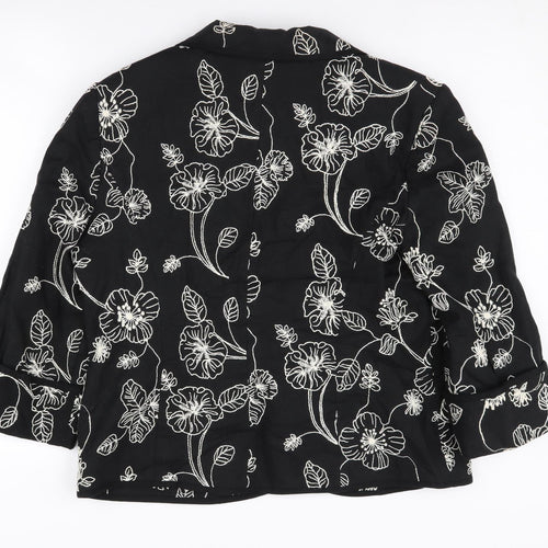 CC Women's Black Floral Blazer Size 14