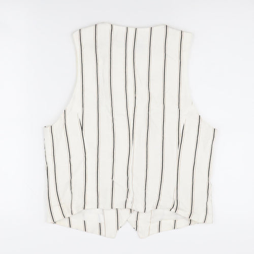ASOS DESIGN Women's White Striped Waistcoat Size 12