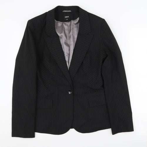 Oasis Women's Black Pinstripe Blazer Size 12