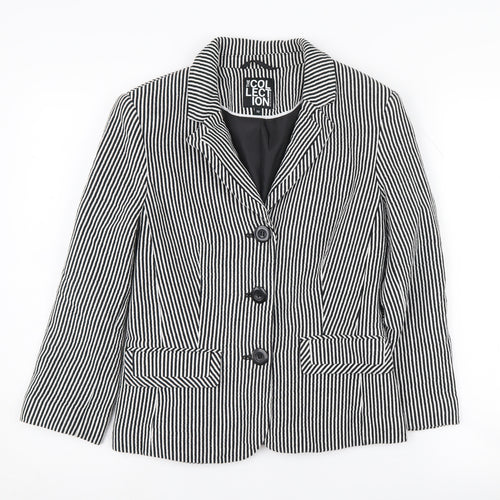 Debenhams Women's Black Striped Blazer Size 10
