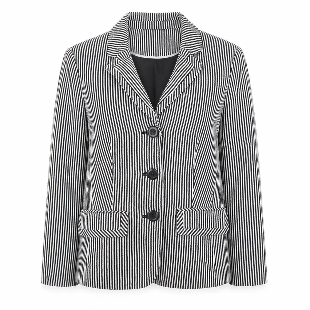 Debenhams Women's Black Striped Blazer Size 10