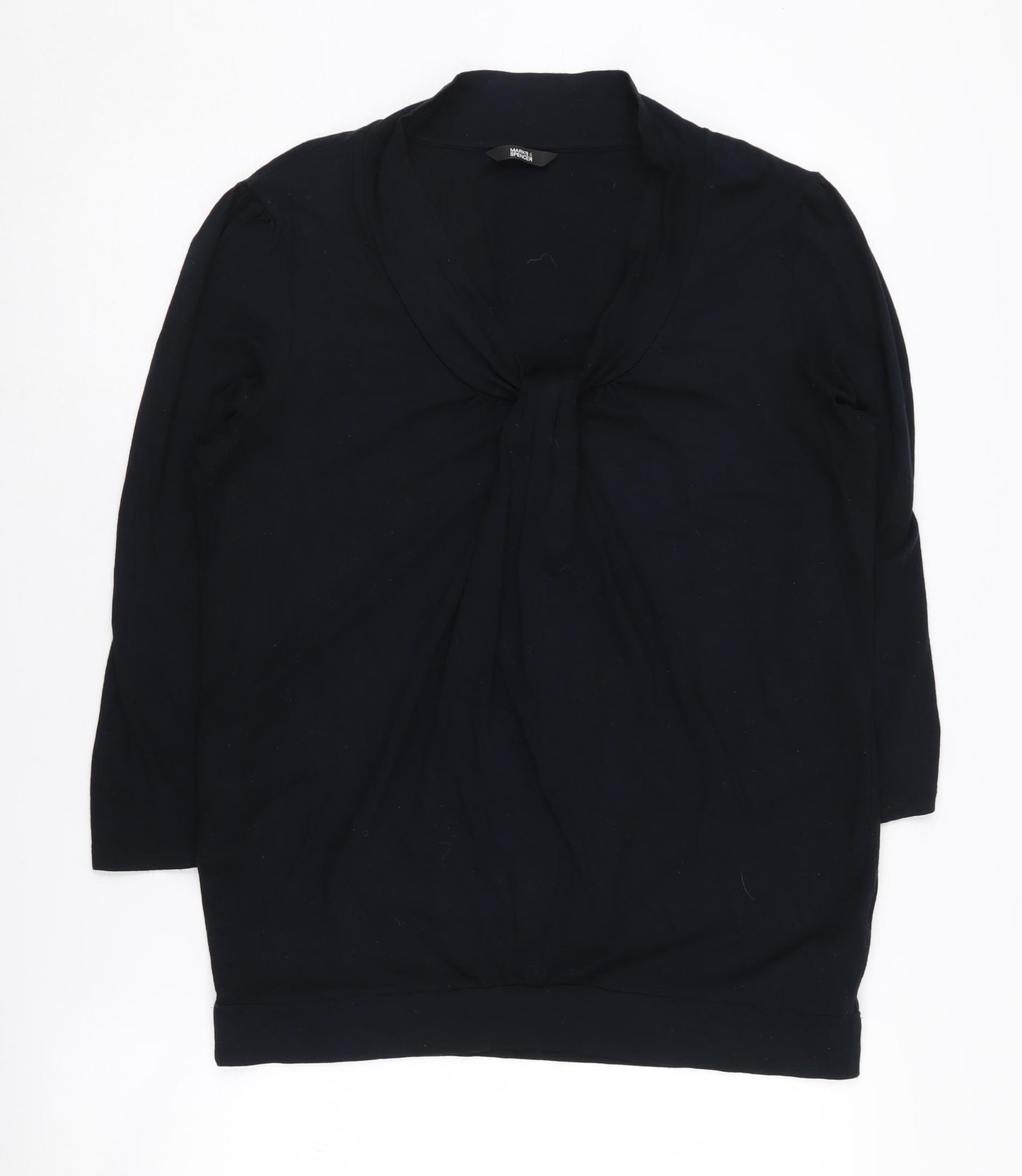 Marks & Spencer Women's Black V-Neck Top UK 14