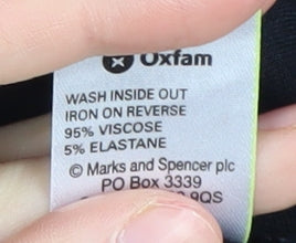Marks & Spencer Women's Black V-Neck Top UK 14