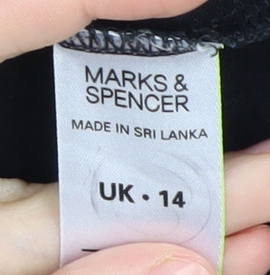 Marks & Spencer Women's Black V-Neck Top UK 14