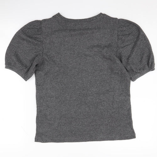 Marks and Spencer Women’s Grey Puff Sleeve Knit Top