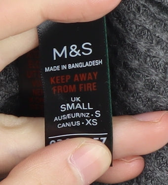 Marks and Spencer Women’s Grey Puff Sleeve Knit Top