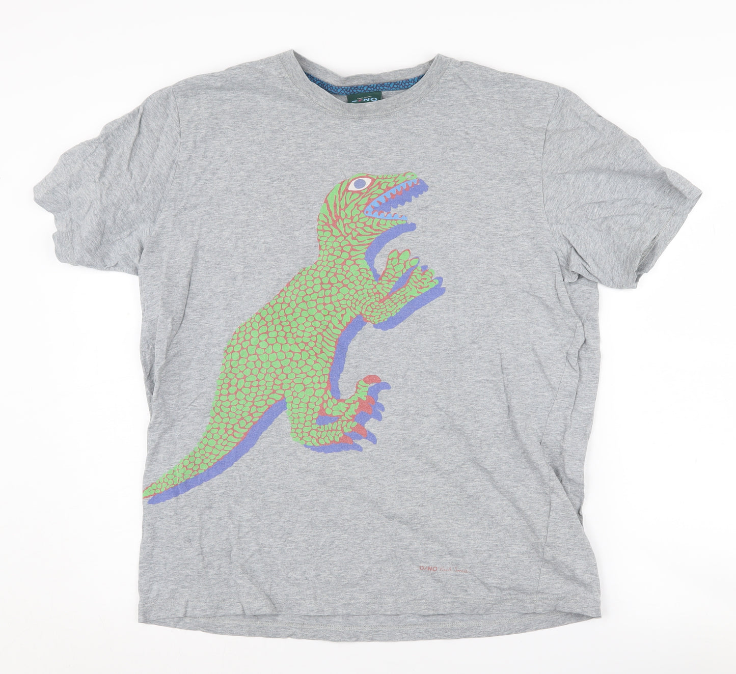 Paul Smith Dino Grey T-Shirt, L, Graphic Print, Cotton