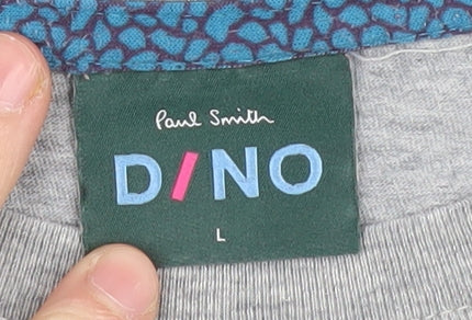 Paul Smith Dino Grey T-Shirt, L, Graphic Print, Cotton