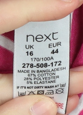 Next Women's Pink Striped Pullover Jumper, Size 16