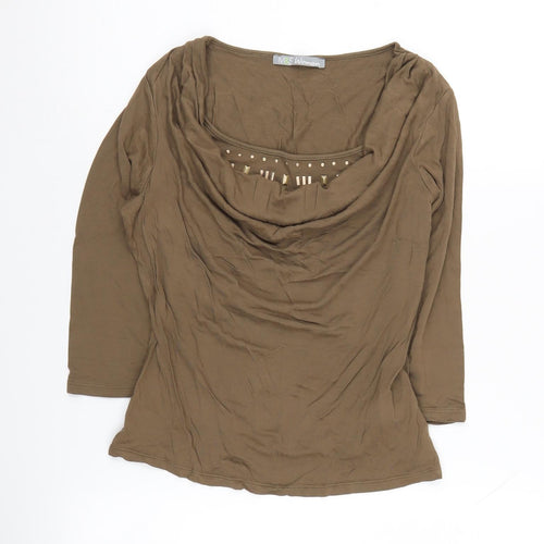 Marks and Spencer Brown Cowl Neck Top UK 10