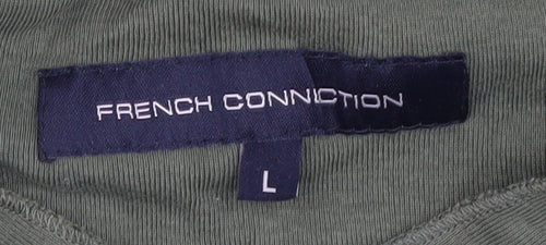 French Connection Men's Green Henley T-Shirt L