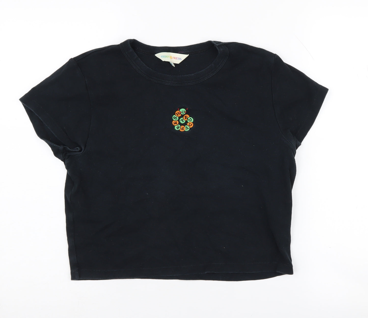 Teddy Fresh Black Unisex T-Shirt, M, Short Sleeve, Cotton