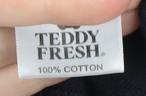 Teddy Fresh Black Unisex T-Shirt, M, Short Sleeve, Cotton