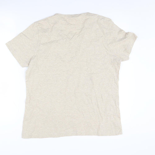 Cotton Traders Women's Beige V-Neck T-Shirt M