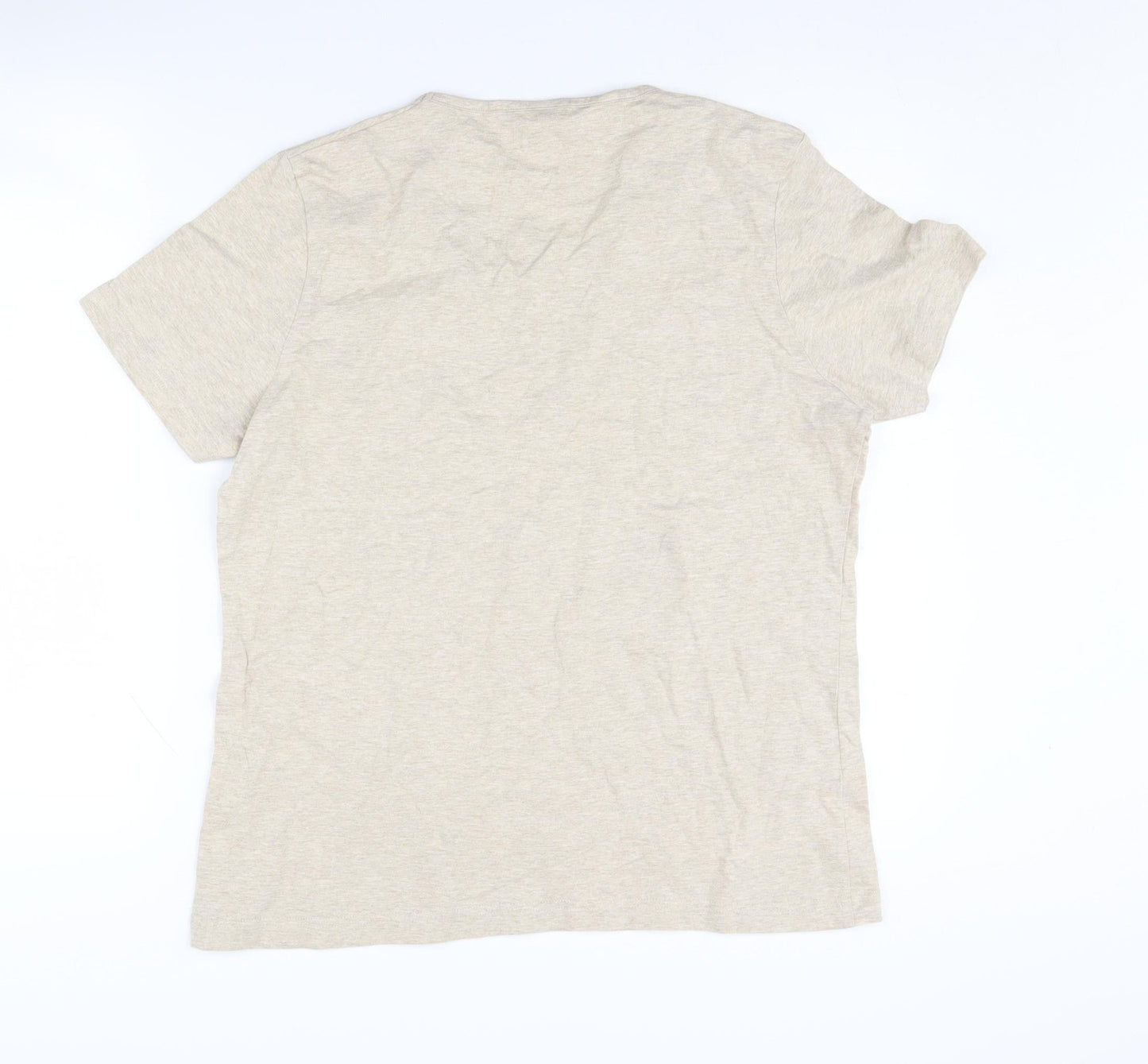 Cotton Traders Women's Beige V-Neck T-Shirt M