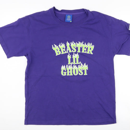 Beaster Men's Purple Graphic Print T-Shirt XS