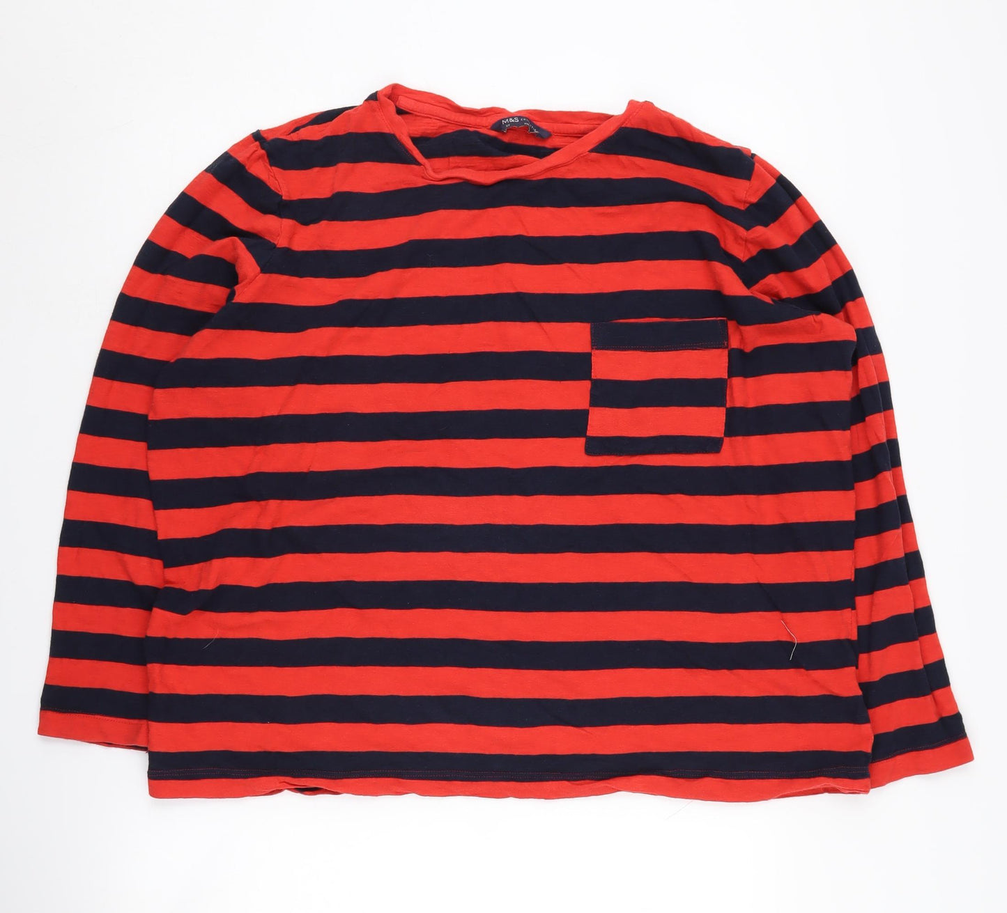 Marks & Spencer Women's Red Striped Jersey Top Size 20