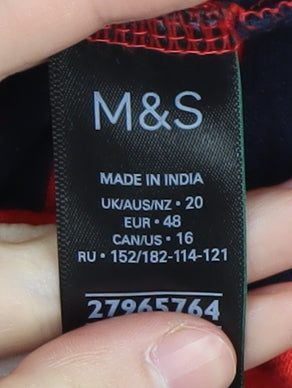 Marks & Spencer Women's Red Striped Jersey Top Size 20