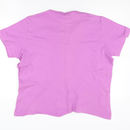 EWM Women's Purple Plus Size Embroidered T-Shirt