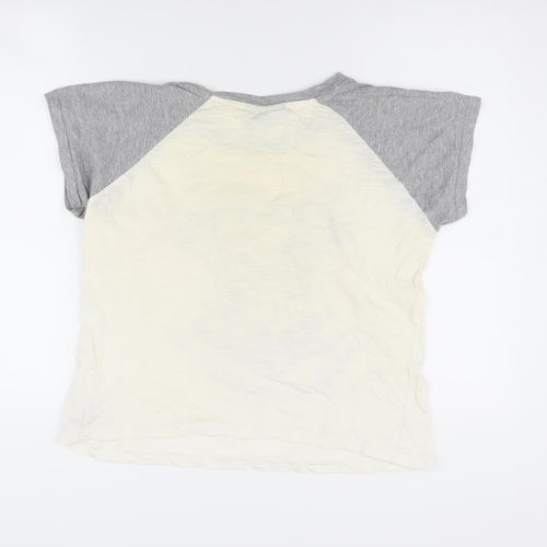 Harry Potter Women's Grey Ivory 10-12 Hogwarts Tee