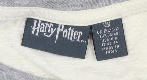 Harry Potter Women's Grey Ivory 10-12 Hogwarts Tee