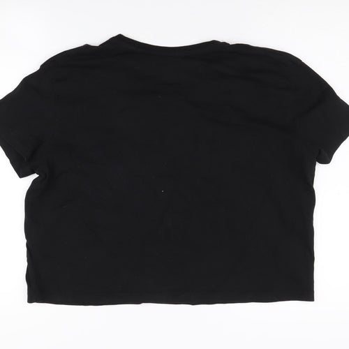 Ariana Grande Women's Black Cropped T-Shirt, Size M