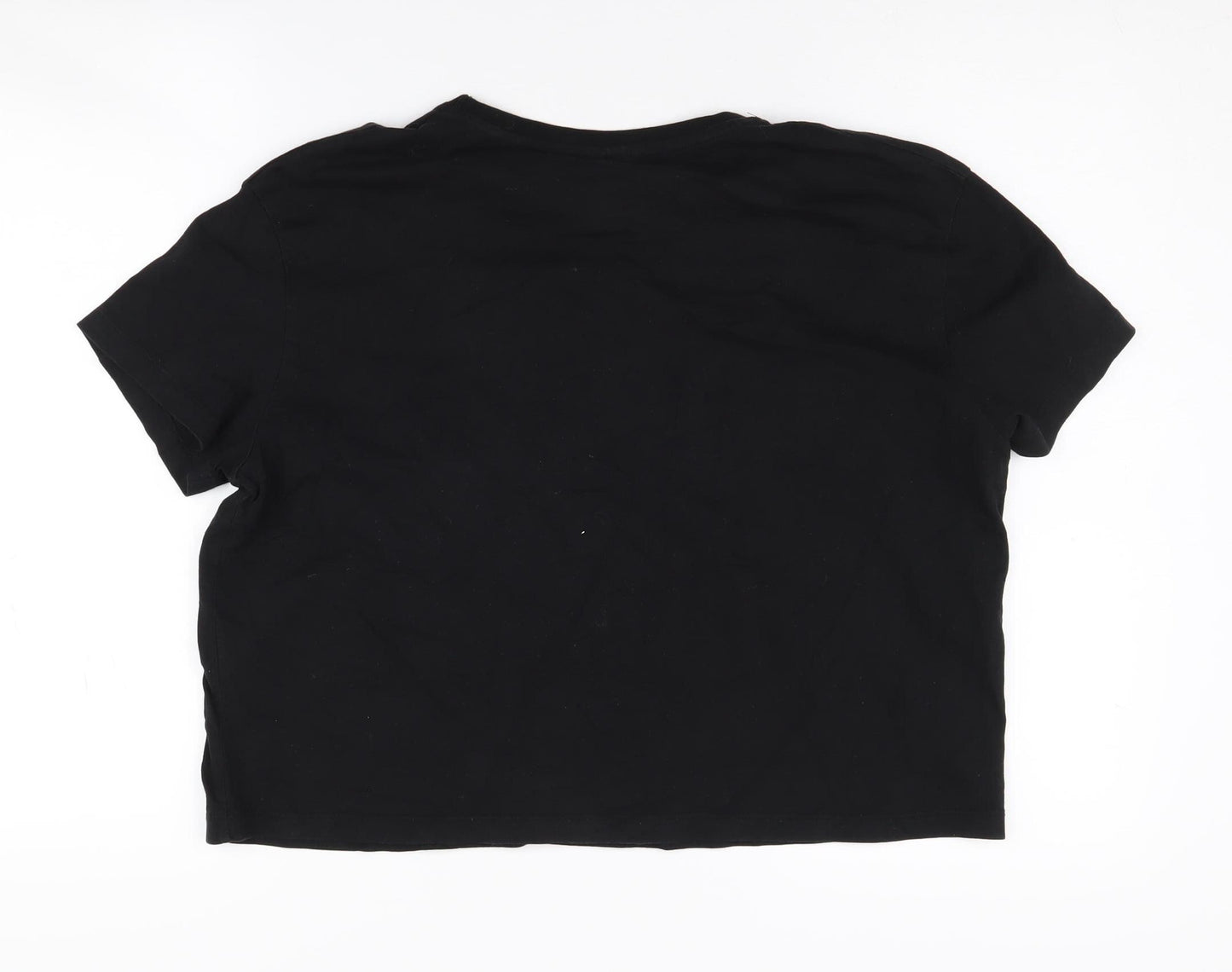 Ariana Grande Women's Black Cropped T-Shirt, Size M