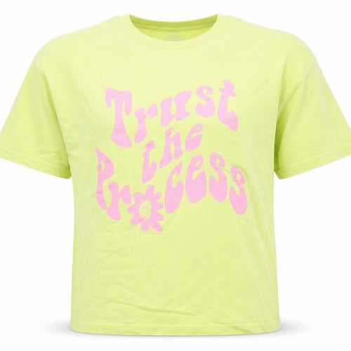 Candy Girls Yellow Graphic T-Shirt, Size 13 - Trust the Process
