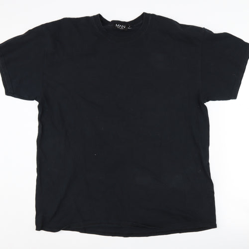 boohooMAN Black Graphic Print T-Shirt Men S