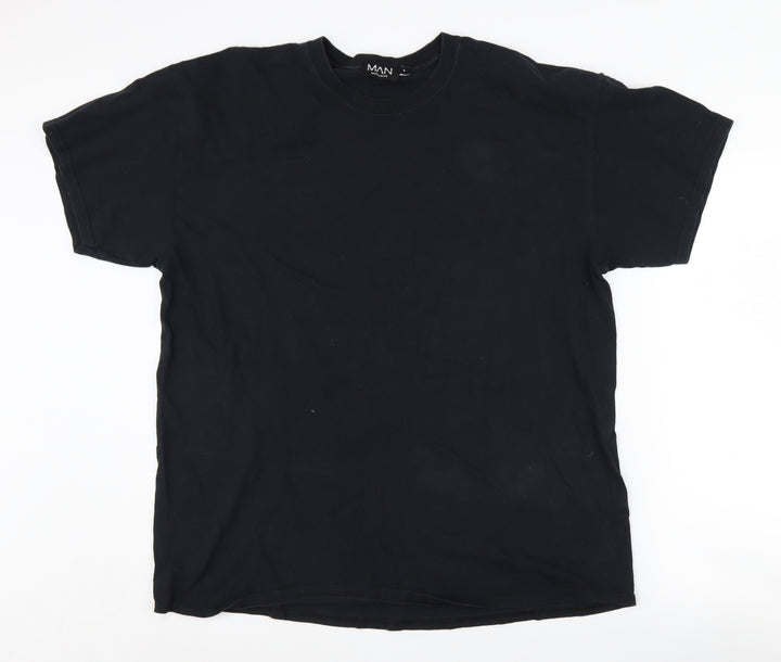 boohooMAN Black Graphic Print T-Shirt Men S