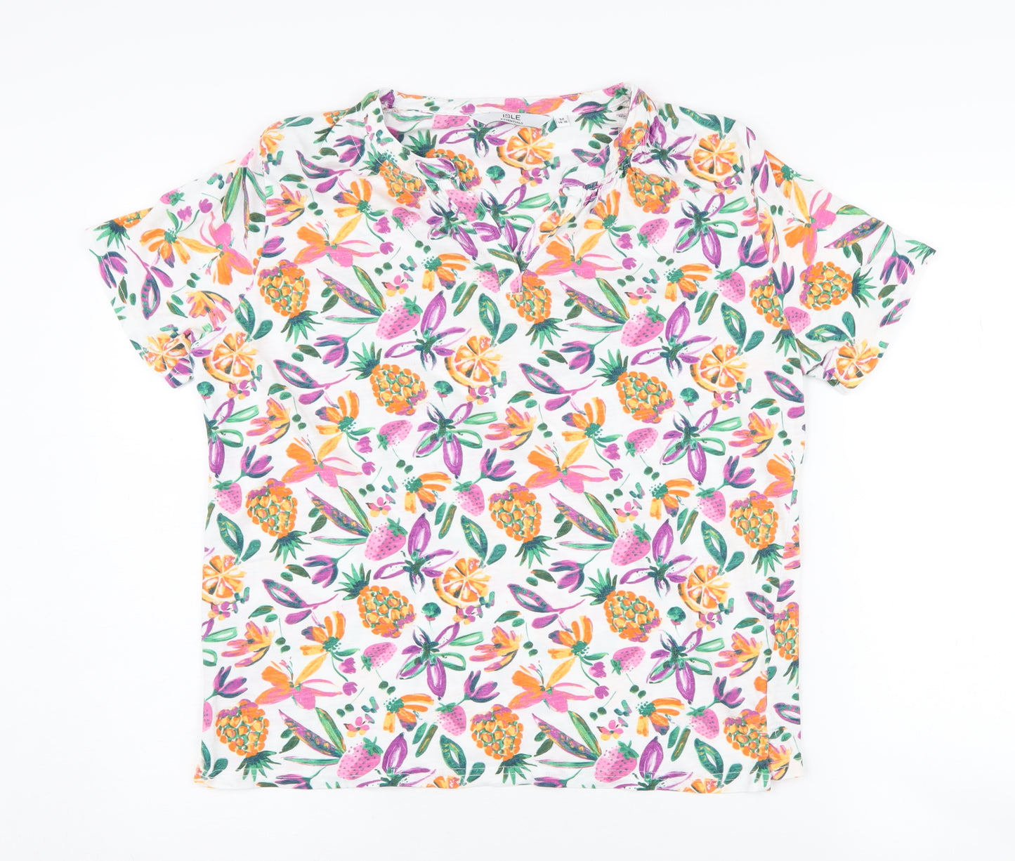 Isle Women's Multicoloured Floral T-Shirt Medium