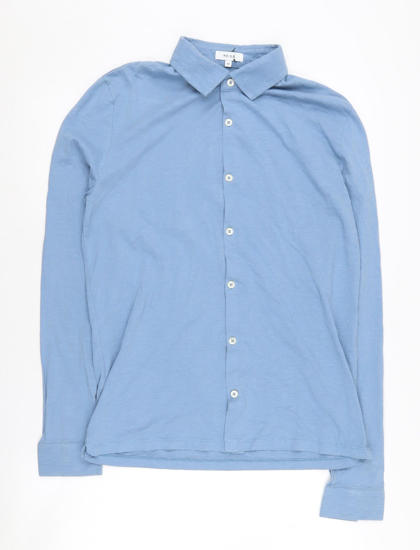 Reiss Women's Blue Button-Up Shirt Medium