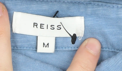 Reiss Women's Blue Button-Up Shirt Medium