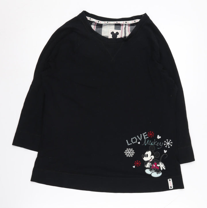 Marks and Spencer Women's Black Mickey Mouse T-Shirt Size 8
