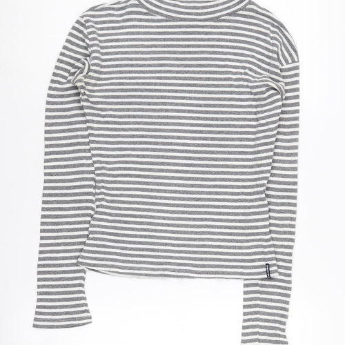 Superdry Women’s Grey Striped High Neck Top Size S