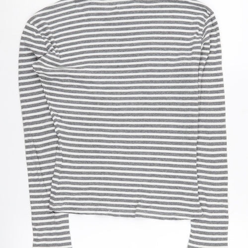 Superdry Women’s Grey Striped High Neck Top Size S