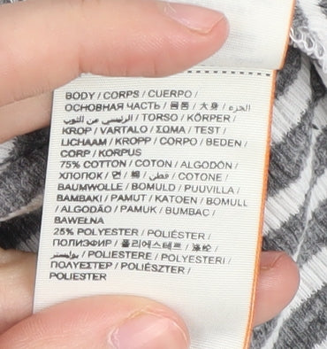 Superdry Women’s Grey Striped High Neck Top Size S