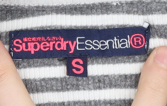 Superdry Women’s Grey Striped High Neck Top Size S