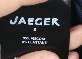 Jaeger Women's Blue Blouse S Long Sleeve Scoop Neck