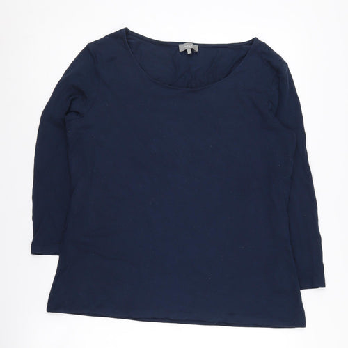 Jaeger Women's Blue Basic T-Shirt L 3/4 Sleeve