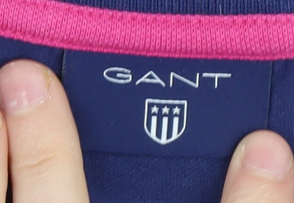 GANT Unisex Adults Blue Polo Shirt L Cotton Casual