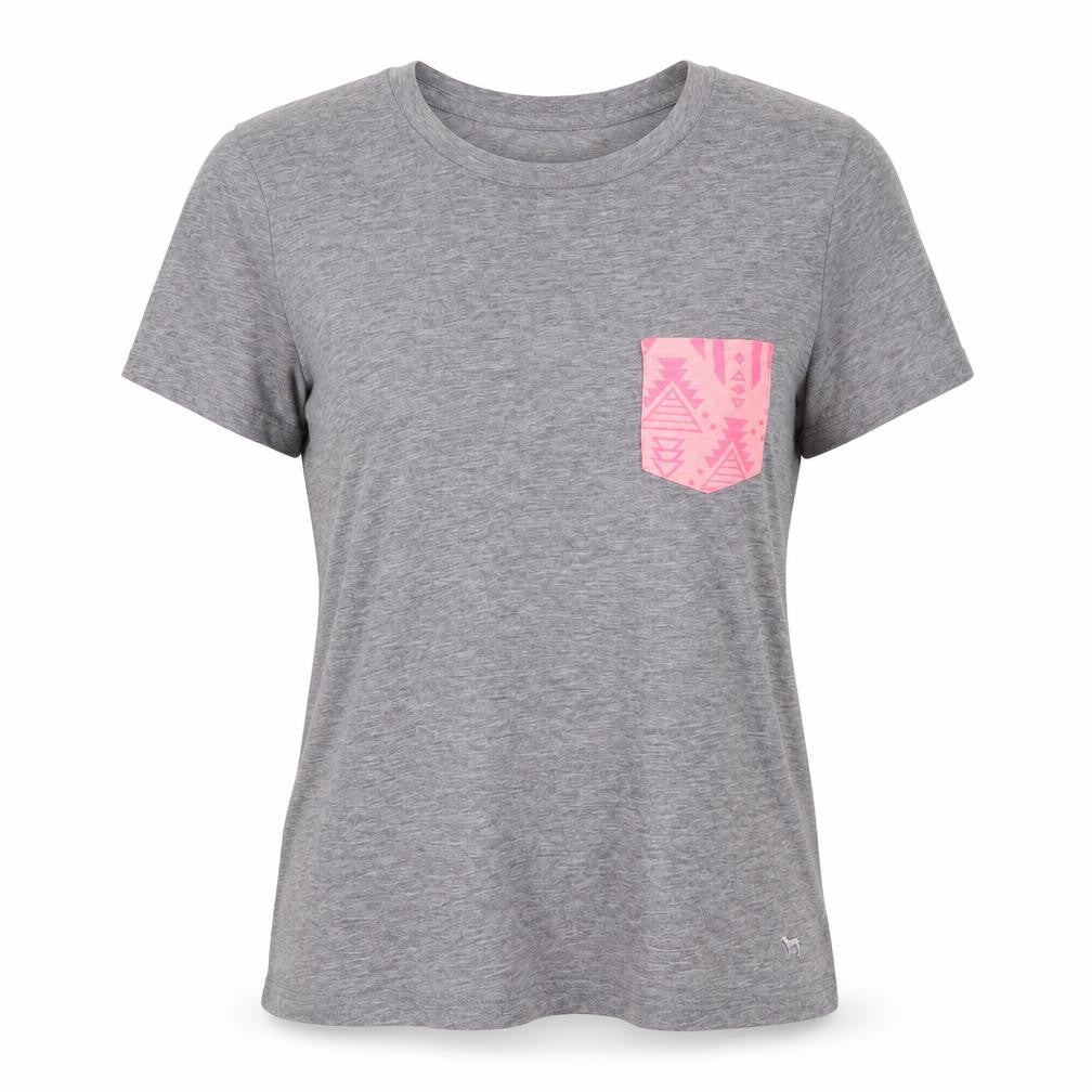 Front view of Victoria's Secret Women's Grey Basic T-Shirt XS