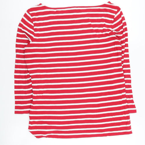 Hobbs Women's Red 3/4 Sleeve Striped Top, Size M