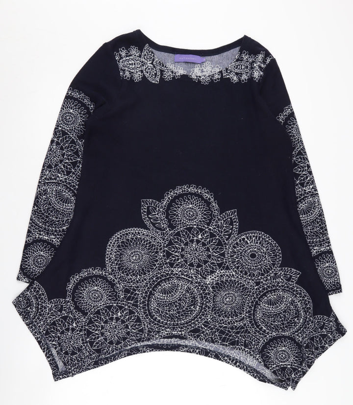 Autonomy Women's Black L Pullover Geometric Jumper
