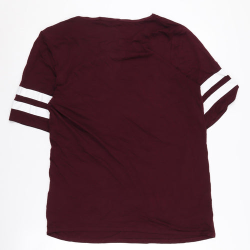 New Look Women's Red T-Shirt Size L - Casual Viscose Blend