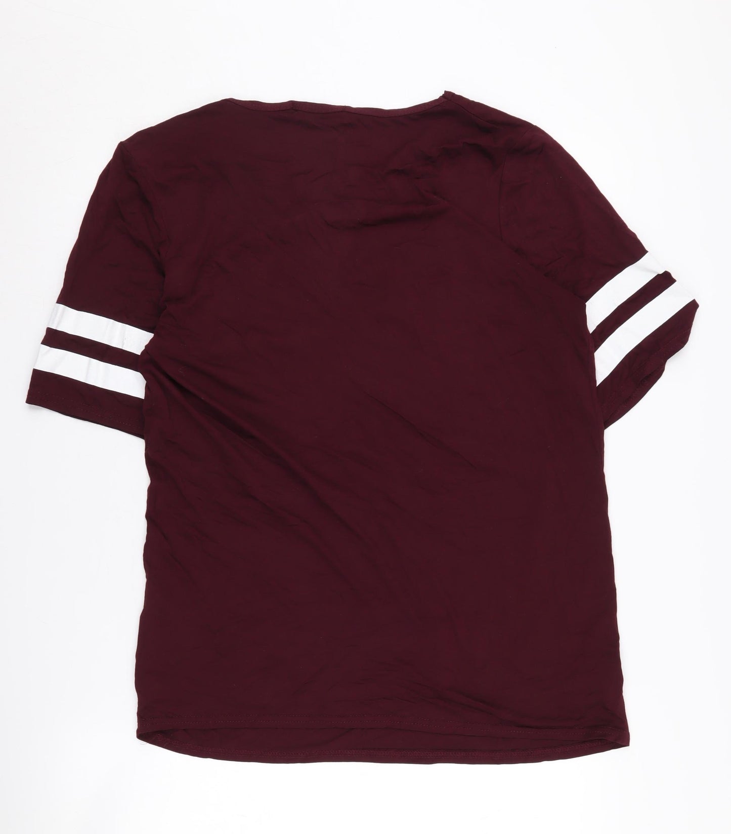 New Look Women's Red T-Shirt Size L - Casual Viscose Blend