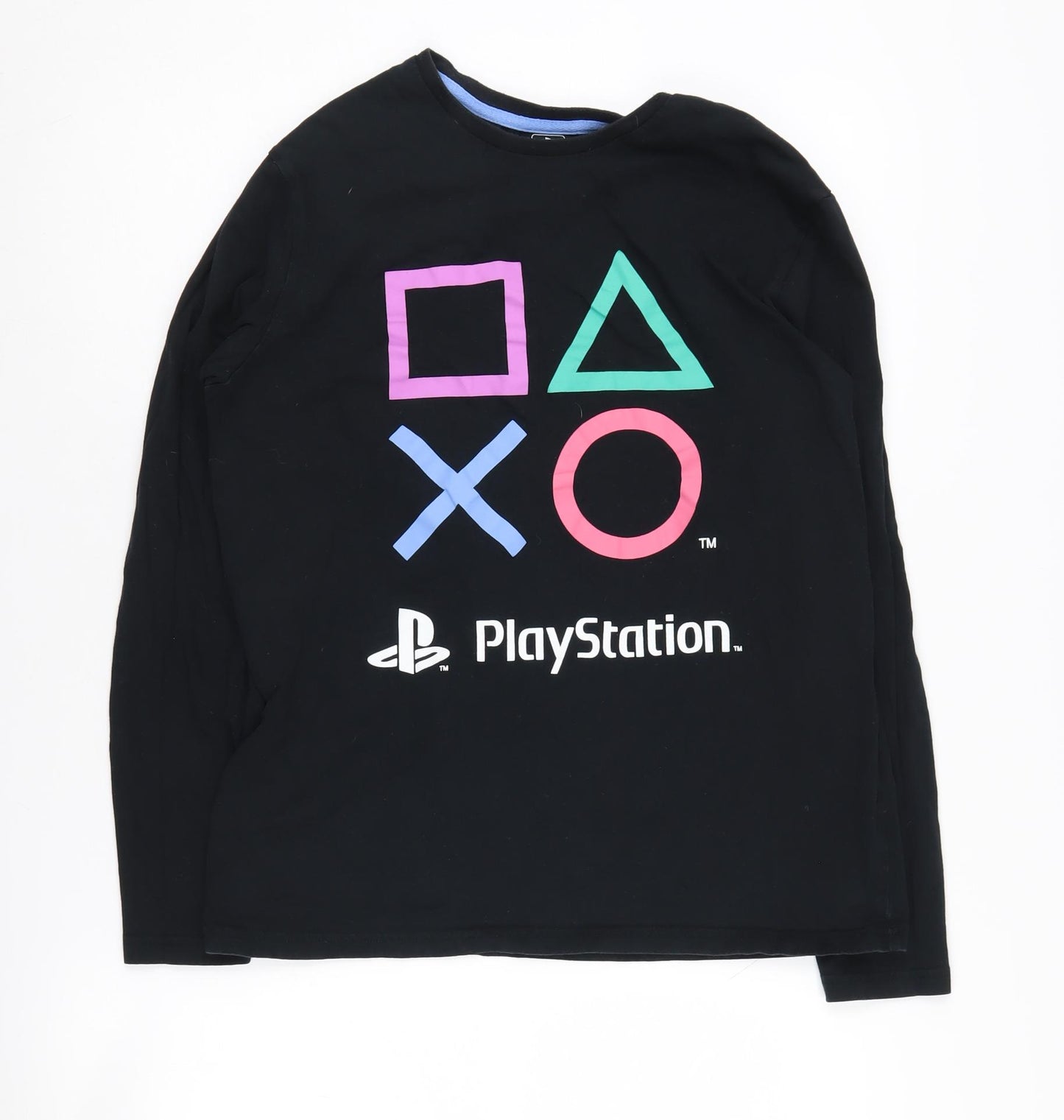 Men's Black PlayStation Long Sleeve T-Shirt, Size M
