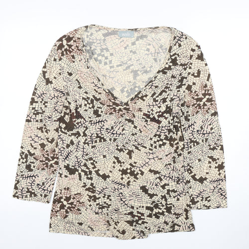 Wallis Women's Multicoloured Top, Size 14, Geometric V-Neck